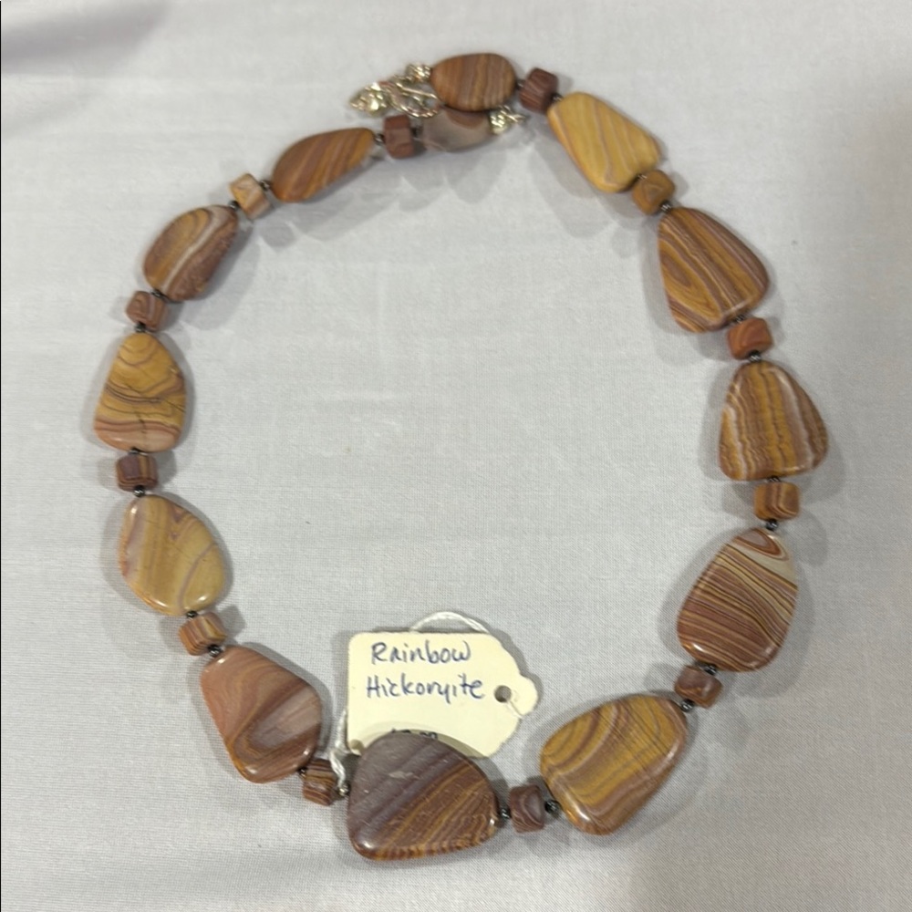 🌄 Rainbow Hickoryite Necklace – Natural Jasper from Mexico